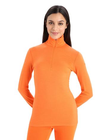 Women's Icebreaker Merino 200 Oasis Long Sleeve Half Zip Thermal Top One Piece & Sets Flash | CA 1194KORI